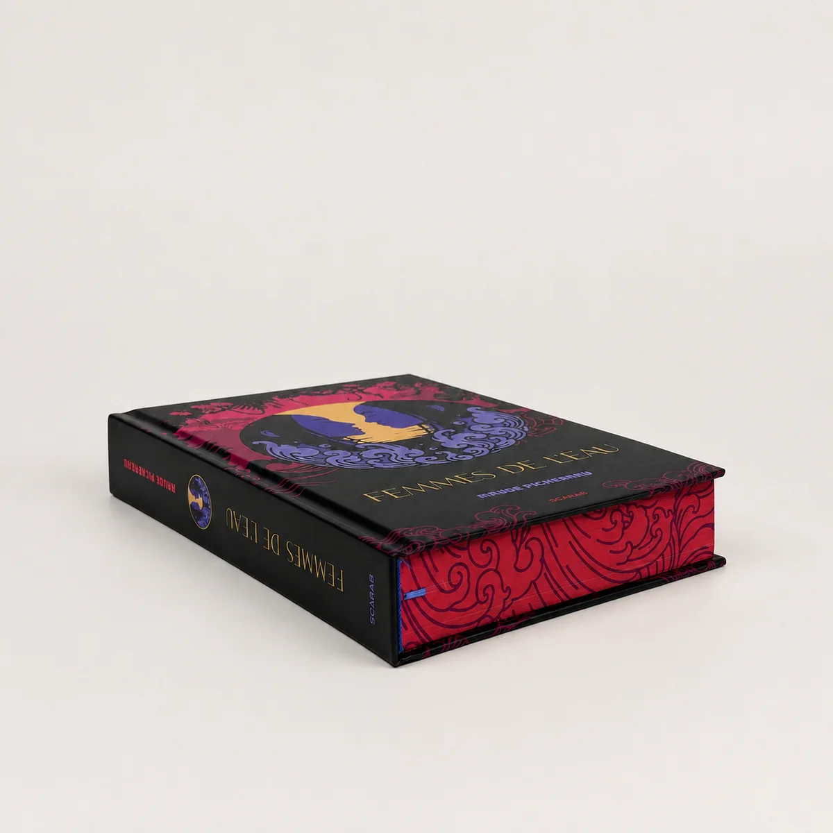 Premium hardcover book printing with foil stamping, deep debossed cover, decorative edge printing and square spine binding