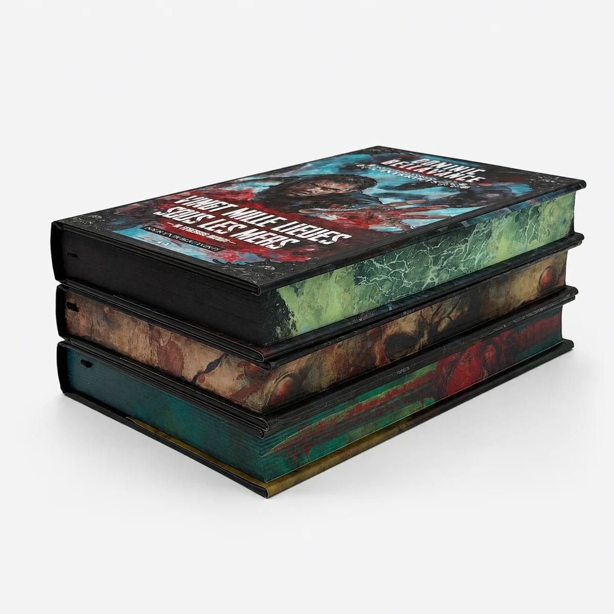 Premium hardcover book series printing with dust jackets, rounded spine binding, foil stamping and decorative edge printing