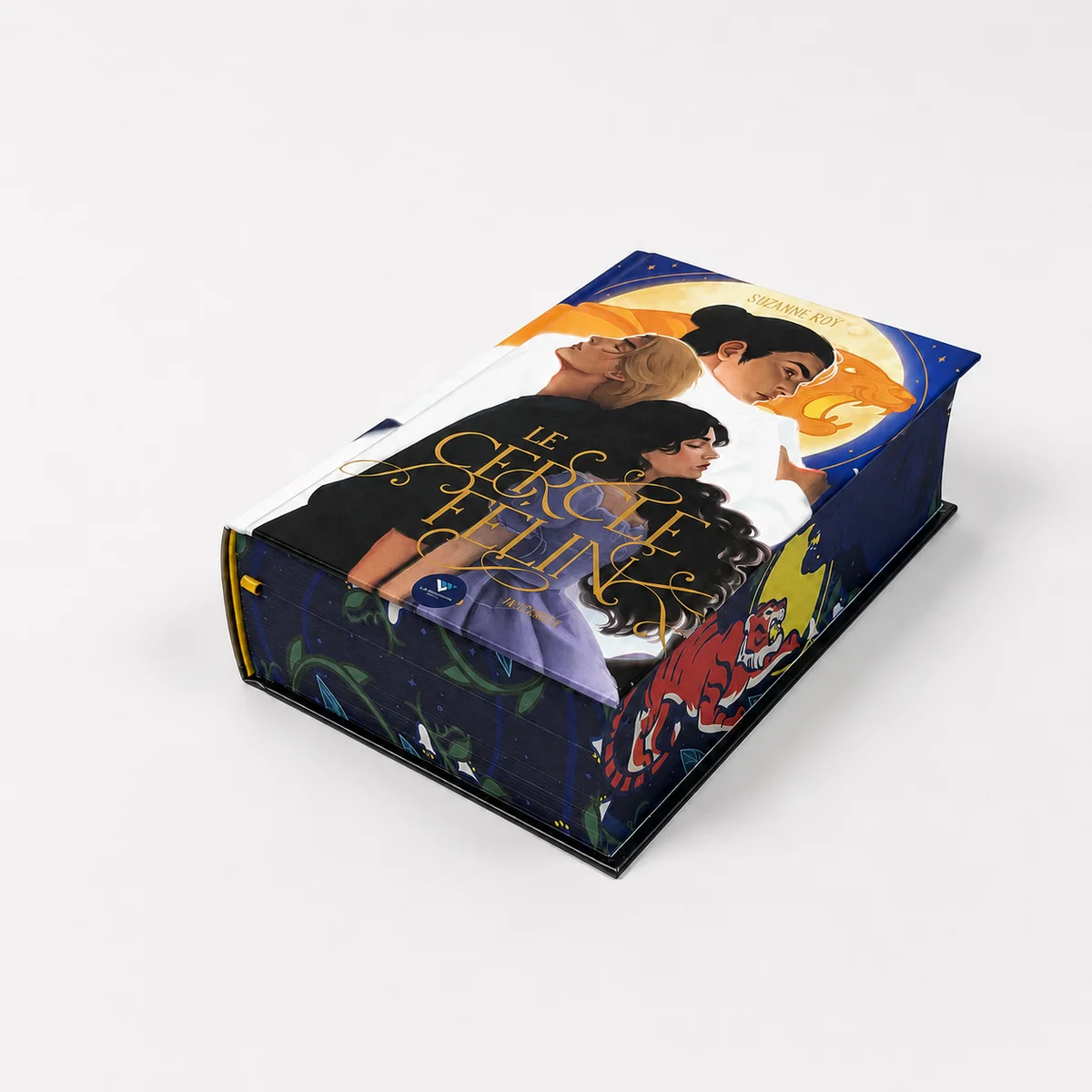 Ultra-thick hardcover book printing with decorative edge printing, rounded spine binding, gold foil stamping and collector edition finishing