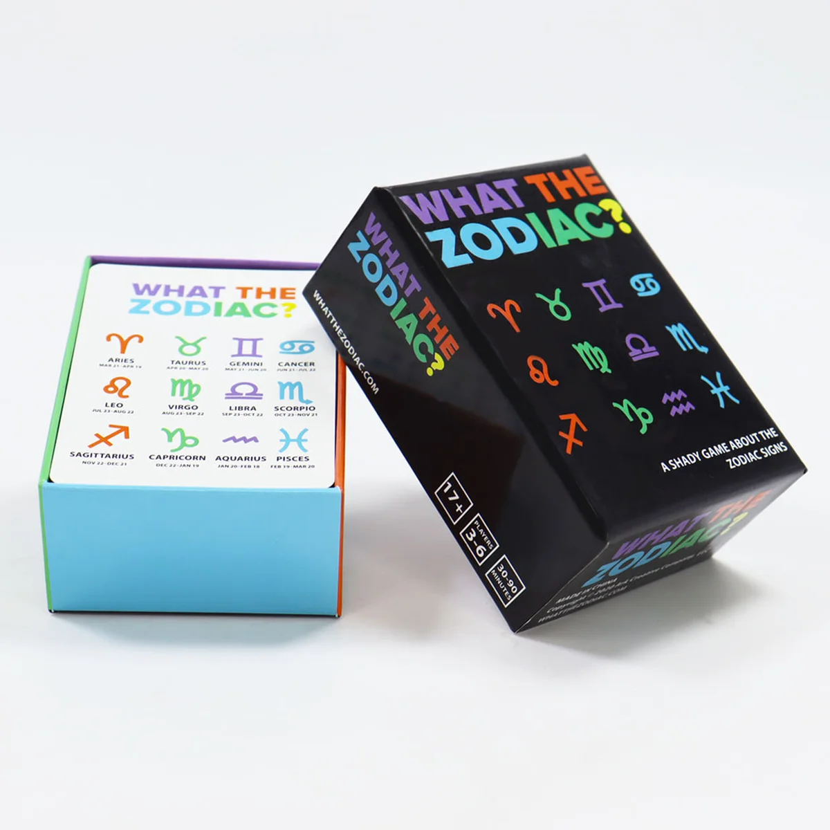 Custom zodiac-themed card game with 95 cards, premium rigid setup box, full-color printing and rounded corners
