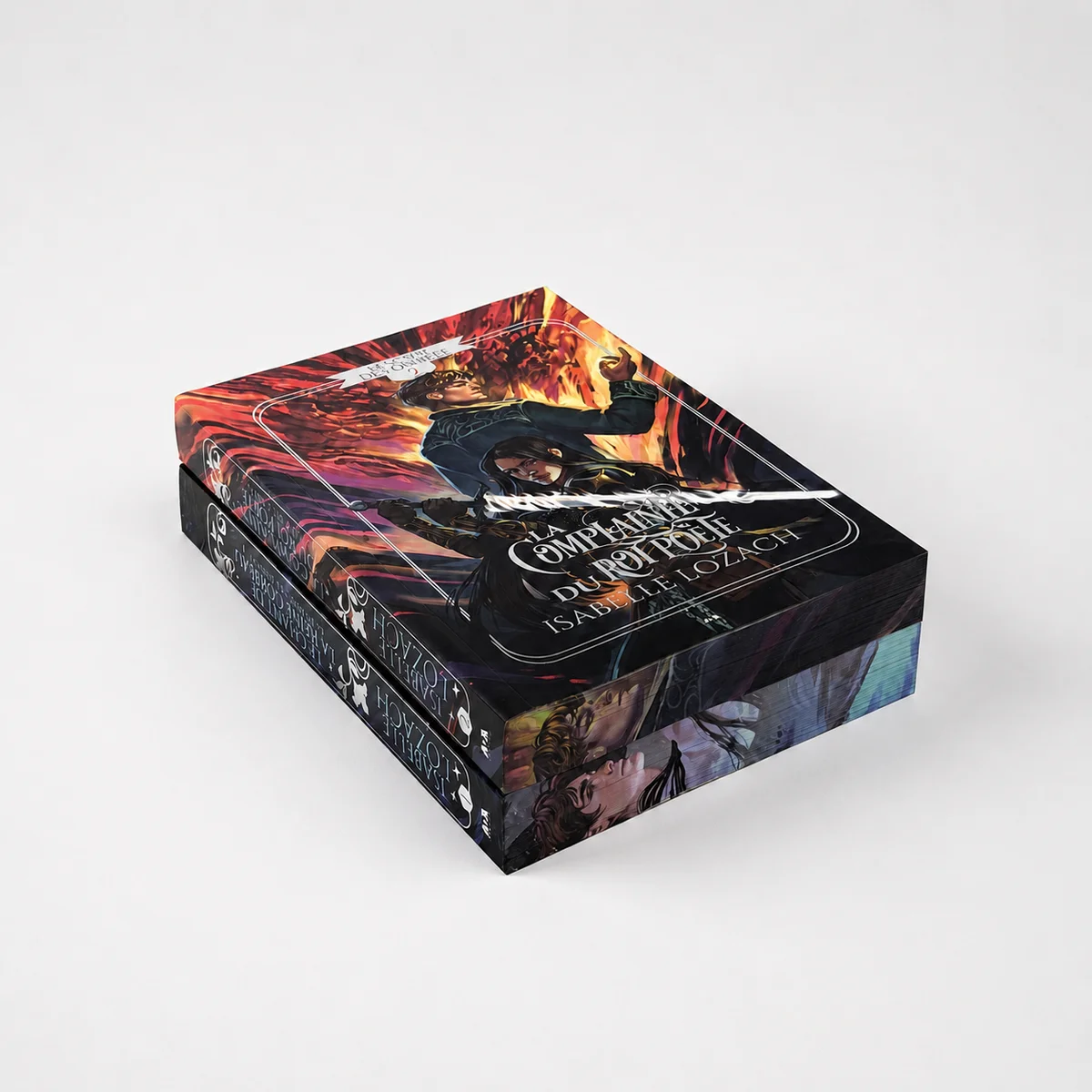 Special edition fantasy novel printing with silver foil stamping, decorative edge printing, and section sewn perfect binding.