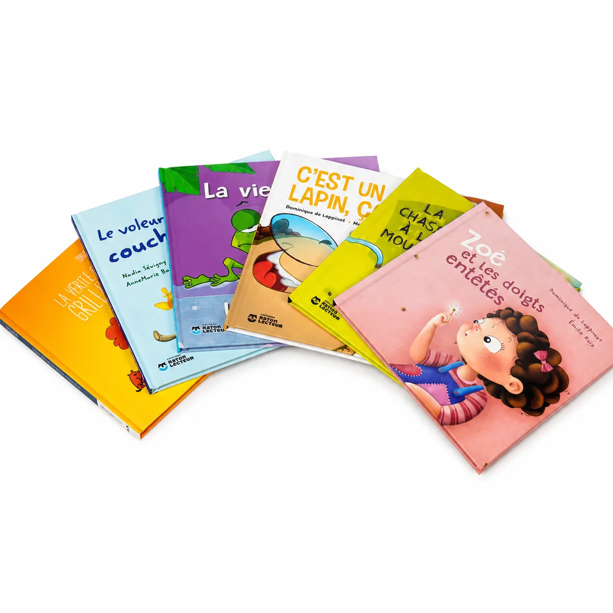 Square format hardcover children's story book with full-color printing, thin spine construction, and premium case binding.