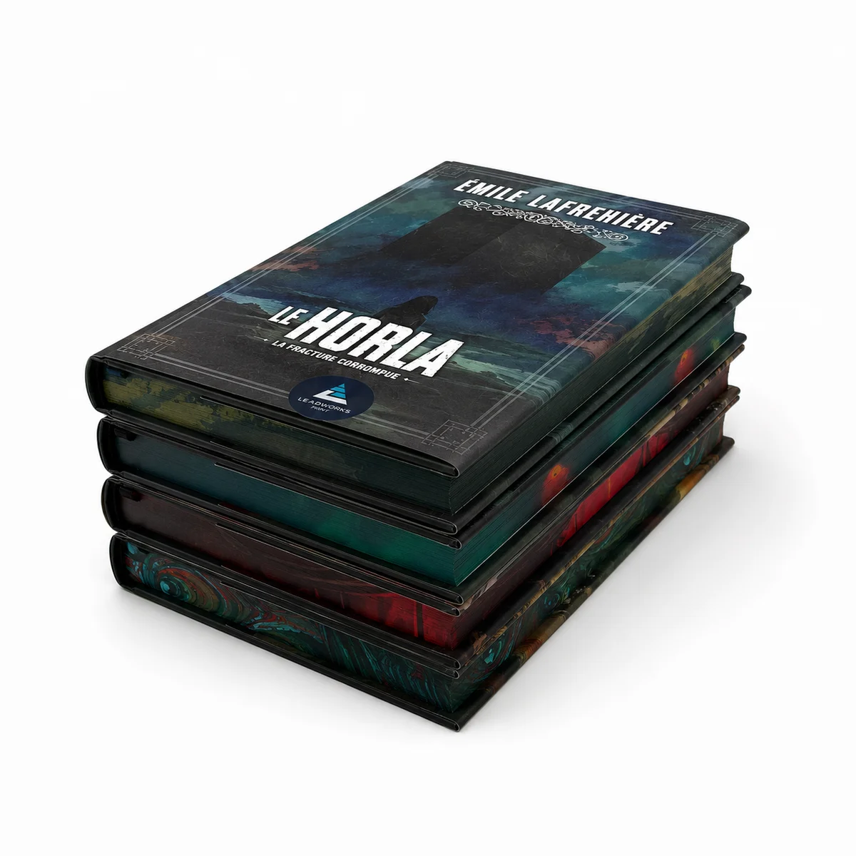 Collector hardcover fantasy book series with dust jackets, foil stamping, rounded spine binding and premium edge printing
