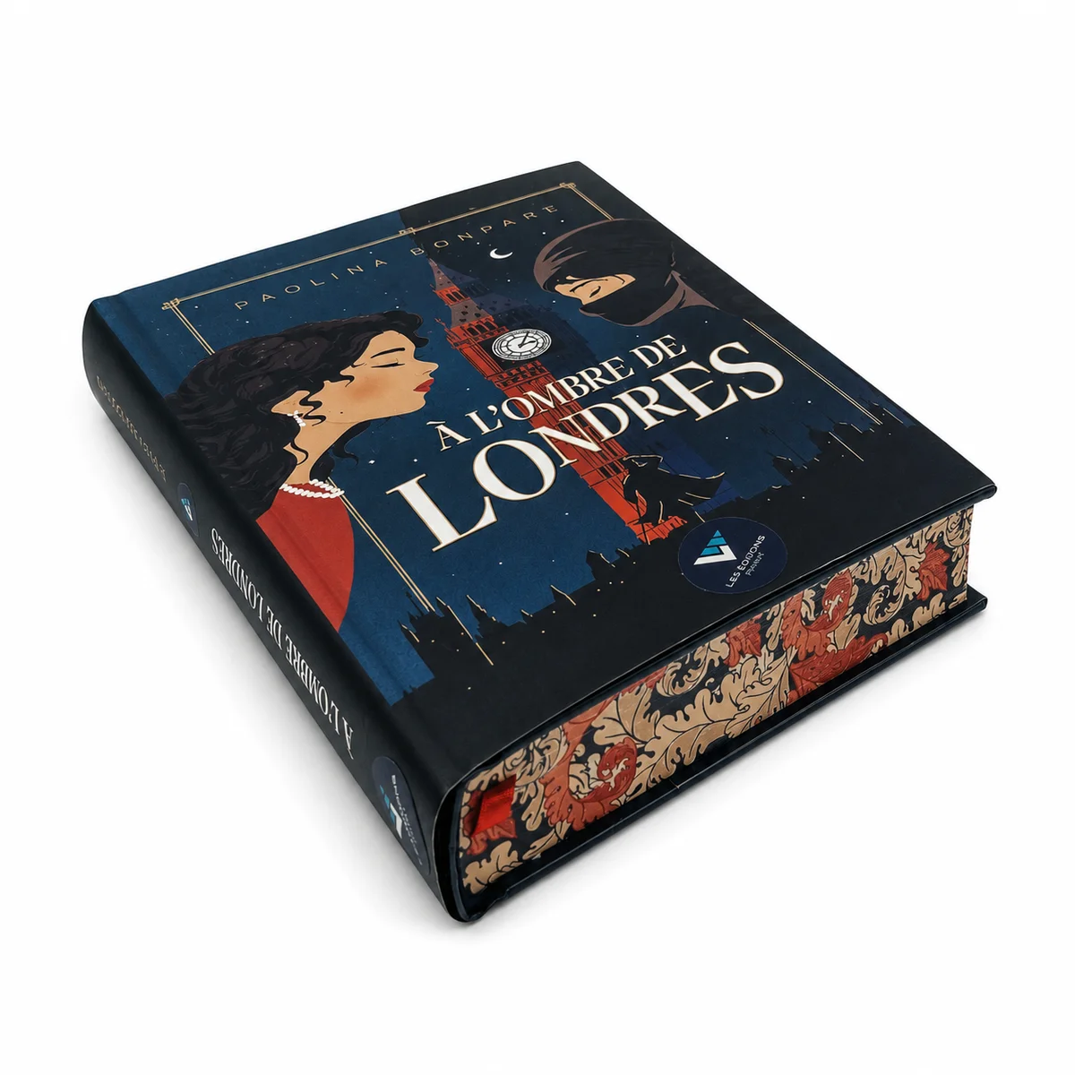 Luxury hardcover book printing with foil stamped dust jacket, embossed finishing, decorative edge printing and rounded spine binding