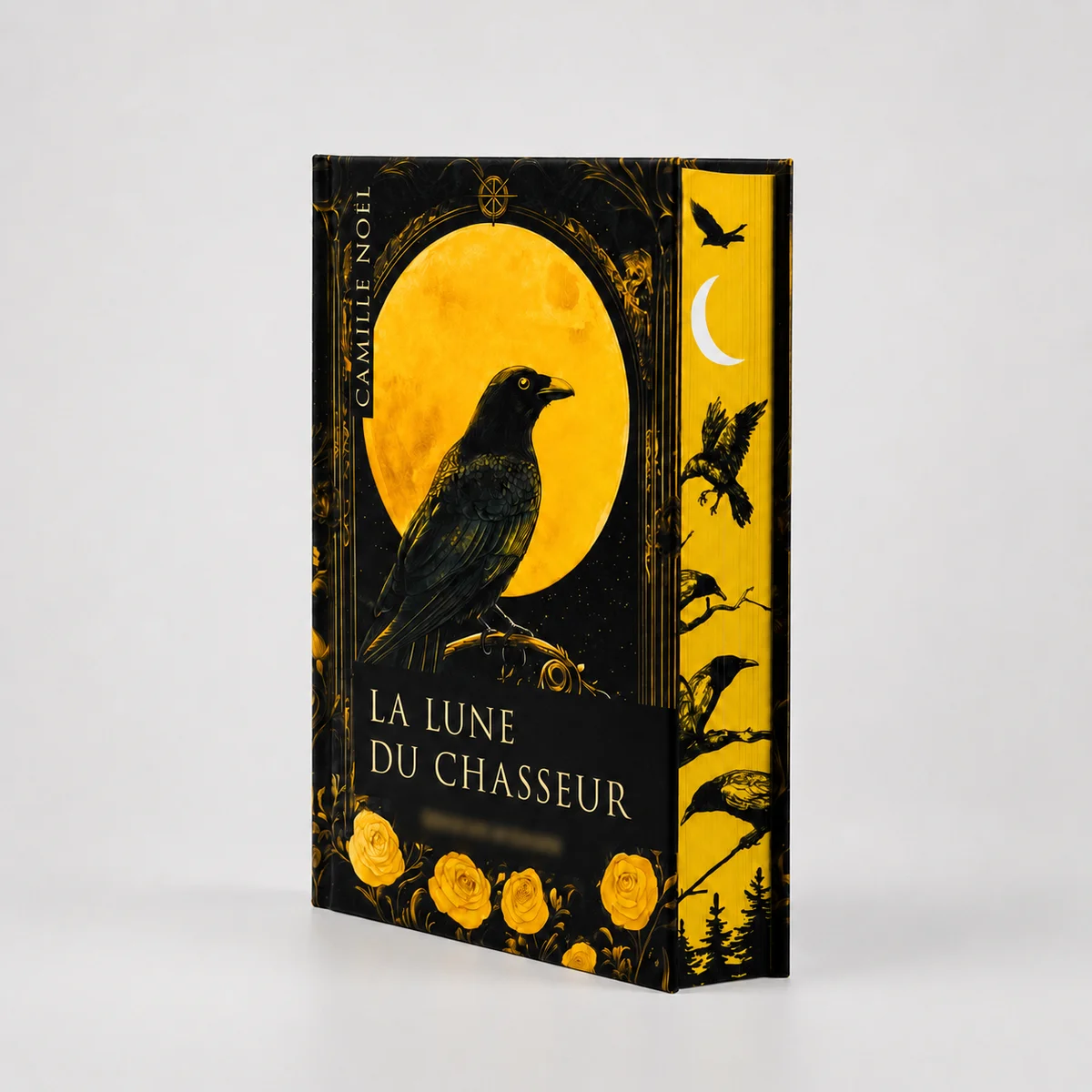 Premium hardcover book printing with metallic gold paper cover, decorative edge printing, rounded spine binding and gold foil stamping