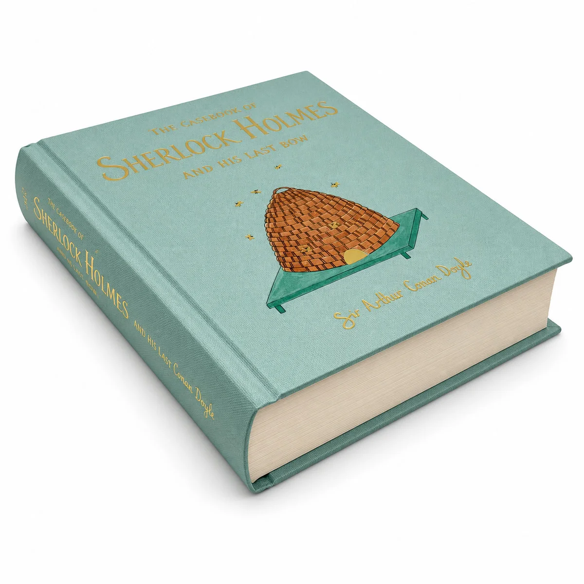 Cloth-bound hardcover novel with gold foil stamping, rounded spine, section sewn binding, and premium Wibalin cover material.