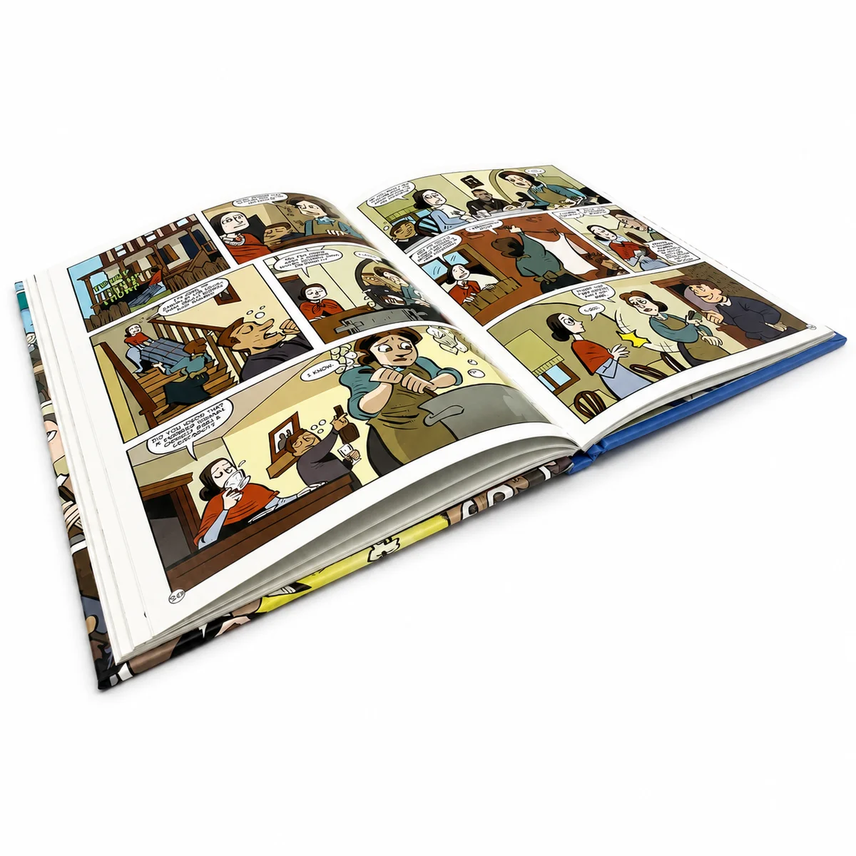 Custom hardcover comic book printing with section sewn binding and spot UV cover finishing