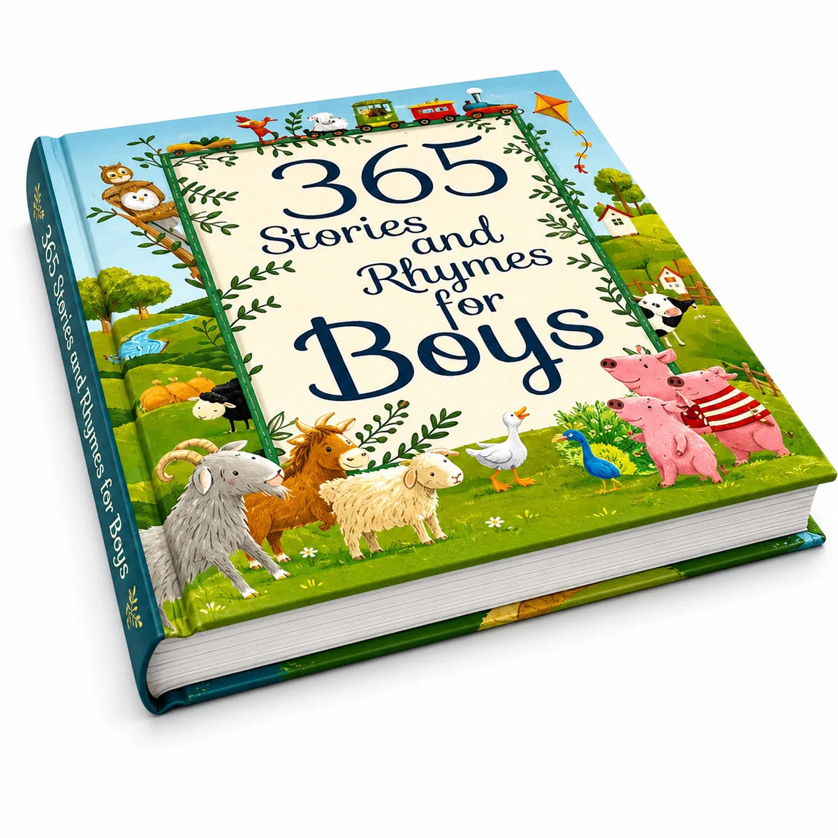 Padded hardcover children's story book printing with rounded spine and section sewn binding