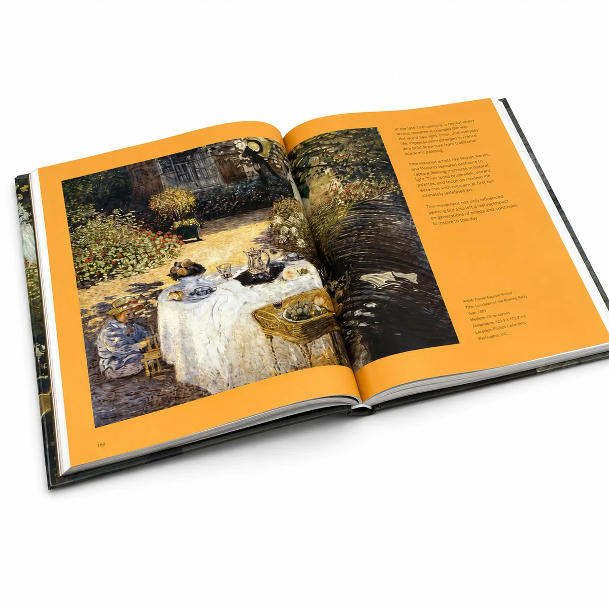Large format hardcover art book printing with cross-spread artwork reproduction and section sewn binding