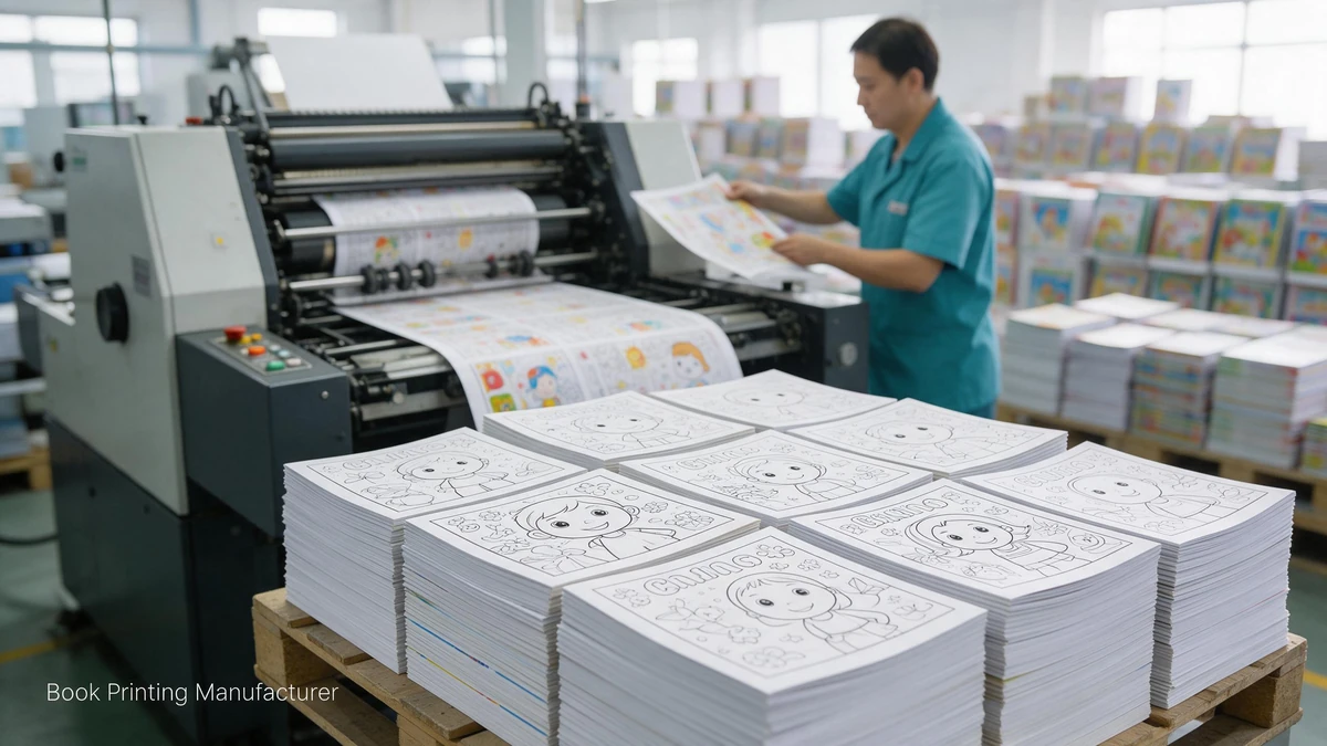 Book printing manufacturer bulk coloring book printing line
